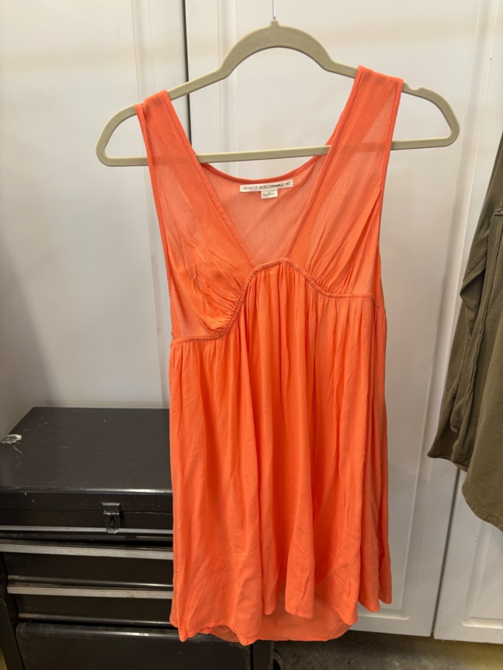 O'Neill Bright Orange V-Neck Sleeveless Tunic